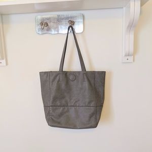 Grey Vegan Faux Leather Tote Bag Joy Susan